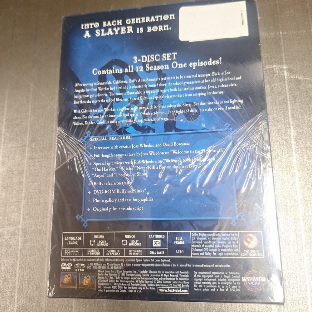 Unopened Buffy the vampire slayer season one dvd Set New - Picture 2 of 4